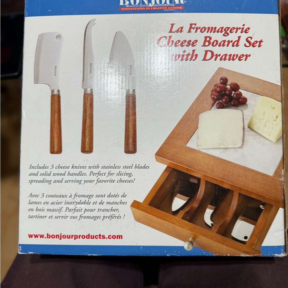 La Fromagerie Cheese Board Set with Drawer - Brown